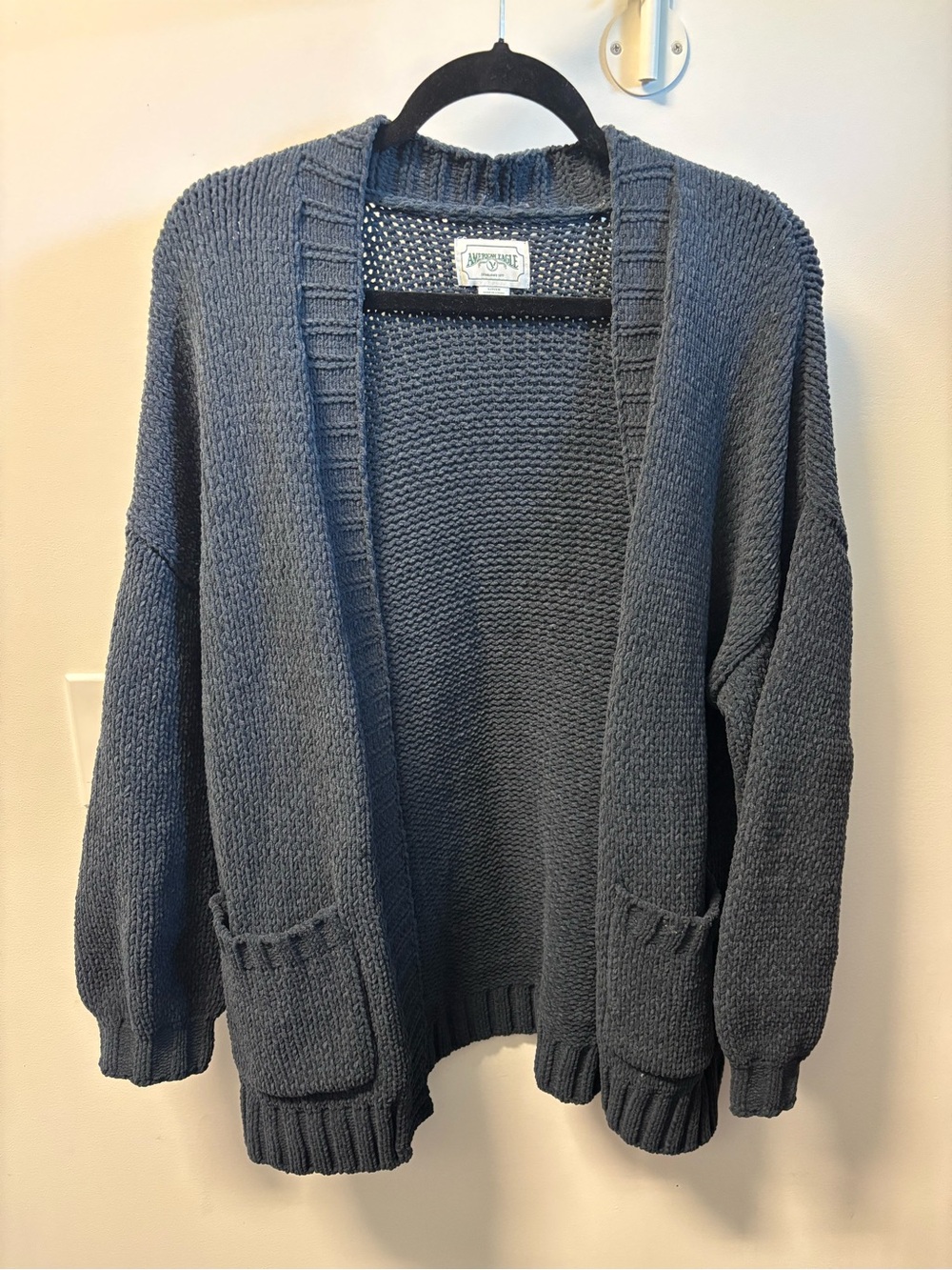 American Eagle Outfitters Navy Open-Front Knit Cardigan